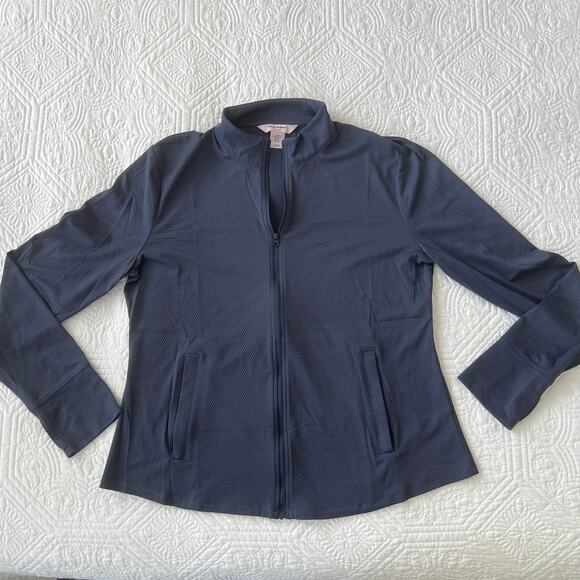 Tommy Bahama Golf Athletic Full Zip Jacket Thumbholes Blue XL Textured - Picture 11 of 12